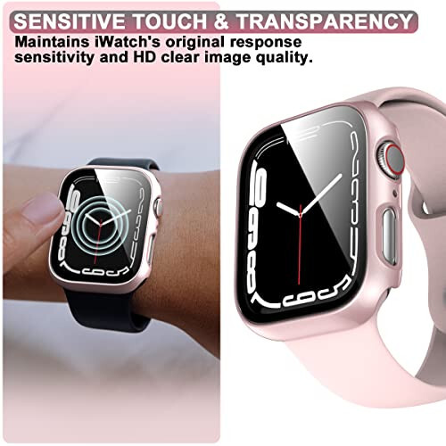 Rontion 6 dona Hard PC Korpus Apple Watch 44mm SE(2022) Series 6/SE/5/4 uchun Temperlangan Shisha Ekran Himoyachisi bilan Ultra Yupqa Chizilishga Chidamli To'liq Himoya Bumper Qopqog'i iWatch 44mm Aksessuarlari - 3