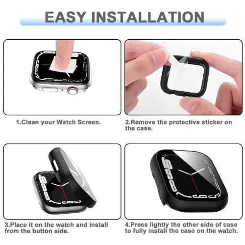 Rontion 6 Pack Apple Watch 38mm Series 3/2/1 uchun qattiq kompyuter g'ilofi, закалённое shisha ekran himoyachisi bilan, Ultra yupqa tirnalishga chidamli to'liq himoya bamper qopqoqlari iWatch 38mm aksessuarlari uchun - 10