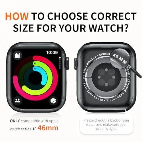 Rontion 6 Pack Hard PC Case Compatible with Apple Watch Series 11/10 46mm with Tempered Glass Screen Protector, Ultra-Thin Scratch Resistant Protective Bumper Cover for iWatch 11/10 46mm Accessories - 2