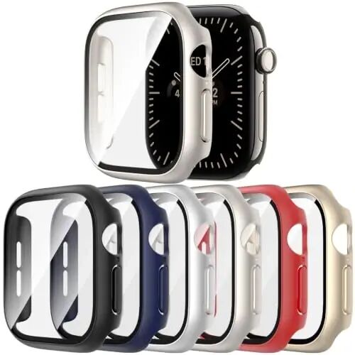 Rontion 6 Pack PC Case with Screen Protector for Apple Watch Series 12 42mm | Ultra-Thin Sensitive Touch Scratch Resistant Hard PC Full Protective Face Cover Bumper Compatible with iWatch Series 12 42mm - Rontion