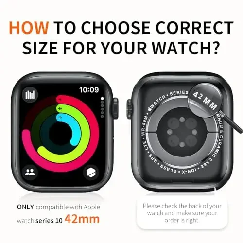 Rontion 6 Pack Qattiq PC G'ilofi Apple Watch Series 11/10 42mm bilan mos keladi, Temperlangan Shisha Ekran Himoyachisi, Ultra-Yupqa Chizishga Chidamli Himoya Bumper Qopqog'i iWatch 11/10 42mm Aksessuarlari uchun - 2