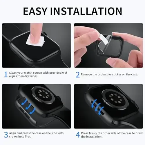 Rontion 6 Pack Qattiq PC G'ilofi Apple Watch Series 11/10 46mm bilan mos keladi, Temperli Shisha Ekran Himoyachisi bilan, Ultra Yupqa Chizishga chidamli Himoya Bamperi iWatch 11/10 46mm Aksessuarlari uchun - 6