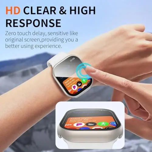 Rontion 6 Pack Hard PC Case Compatible with Apple Watch Series 11/10 46mm with Tempered Glass Screen Protector, Ultra-Thin Scratch Resistant Protective Bumper Cover for iWatch 11/10 46mm Accessories - 4
