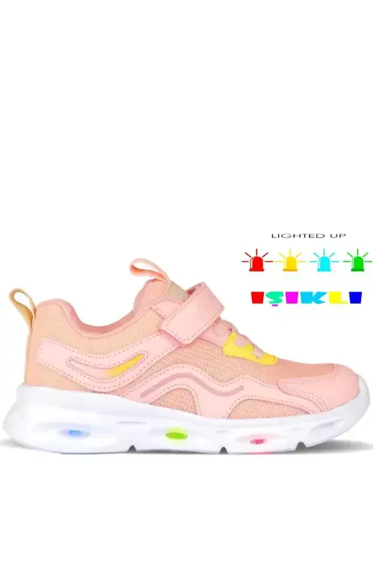 Rony Sneaker Işıklı Hafif Taban Ortopedik Kız Bebek Ve Çocuk Spor Ayakkabı Pudra Pembe-Pudra Pembe - VICCO