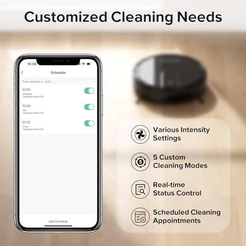 ROPVACNIC Robot Vacuum Cleaner, 4000Pa Suction, Personalized Cleaning Adjustments, Self-Charging Robotic Vacuum Cleaner, Advanced Obstacle Avoidance, Black - 8