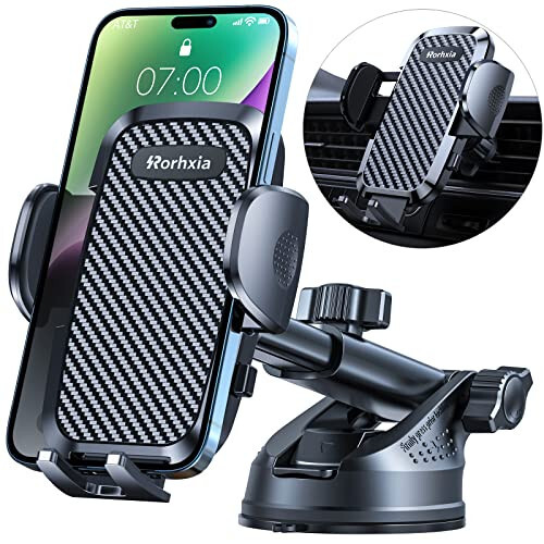 Rorhxia 3-in-1 Phone Mount for Car [2024 Most Stable and Flexible Suction Cup] Vent Dashboard Windshield Cell Phone Holder Car Fit for iPhone 15 14 13 12 Pro Max Samsung S23 S22 S21 All Phone - 1