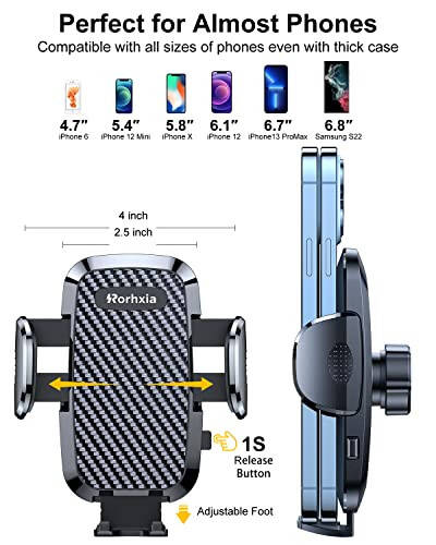 Rorhxia Car Vent Phone Mount, [Never Blocking Vent, Enjoy The Comfort of The A/C] Hands-Free Universal Extension Clip Air Phone Holder Car Fit for All Phones iPhone Samsung More - 13