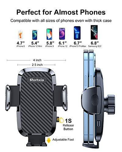 Rorhxia Car Vent Phone Mount, [Never Blocking Vent, Enjoy The Comfort of The A/C] Hands-Free Universal Extension Clip Air Phone Holder Car Fit for All Phones iPhone Samsung More - 10