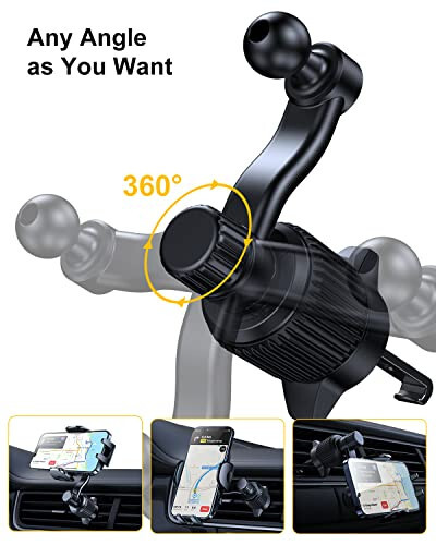 Rorhxia Blue Car Vent Phone Mount, [Never Blocking Vent, Enjoy The Comfort of The A/C] Hands-Free Universal Extension Clip Air Phone Holder Car Fit for All Phones iPhone Samsung - 4