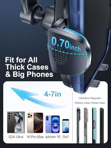 Rorhxia Car Vent Phone Mount, [Never Blocking Vent, Enjoy The Comfort of The A/C] Hands-Free Universal Extension Clip Air Phone Holder Car Fit for All Phones iPhone Samsung More - 6