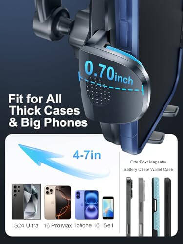 Rorhxia Car Vent Phone Mount, [Never Blocking Vent, Enjoy The Comfort of The A/C] Hands-Free Universal Extension Clip Air Phone Holder Car Fit for All Phones iPhone Samsung More - 6