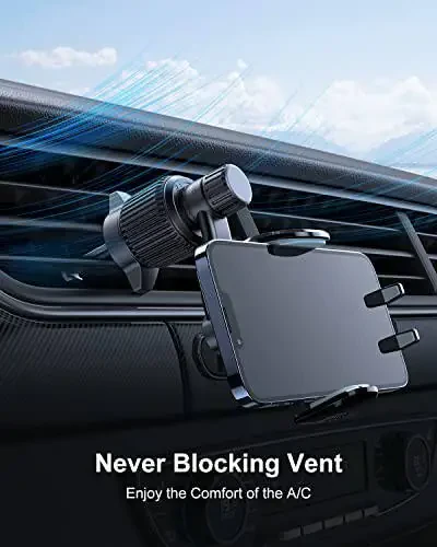 Rorhxia Car Vent Phone Mount, [Never Blocking Vent, Enjoy The Comfort of The A/C] Hands-Free Universal Extension Clip Air Phone Holder Car Fit for All Phones iPhone Samsung More - 2