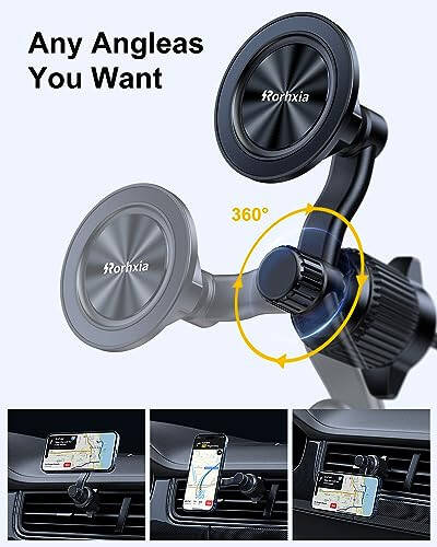 Rorhxia Fits MagSafe Car Mount, [Never Blocking Vent, Enjoy Comfort of A/C] [20 Strong Magnets] Magnetic Phone Holder for Car Universal Extension Vent Clip Car Phone Holder Fit for iPhone 15 Pro Max - 7