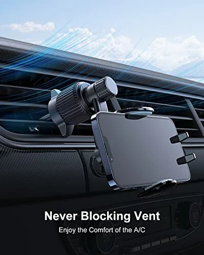 Rorhxia Purple Car Vent Phone Mount, [Never Blocking Vent, Enjoy The Comfort of The A/C] Hands-Free Universal Extension Clip Air Phone Holder Car Fit for All Phones iPhone Samsung - Rorhxia (1)