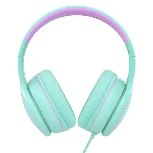 RORSOU R10 Mikrofonli quloqchinlar Yengil vaznli katlanadigan stereo bassli garnitura 1,5M chalkashmas simli portativ simli quloqchinlar Smartfon planshet kompyuter uchun yashil - 5