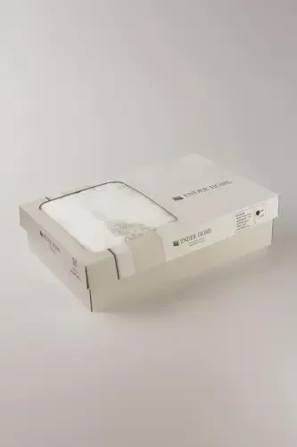 Rosa Bridal Robe Set 5 Pieces Lace Dowry Set-Cream - 8