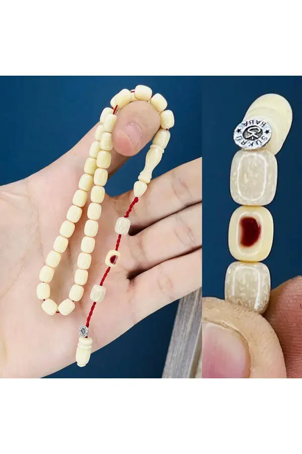 Rosary Bracelet Wrist Size Bleeding Amber - 2