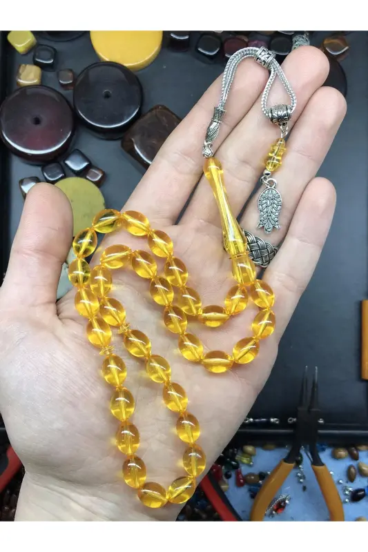 Rosary, Rosary Gift for Lover, Chick Yellow Wooden Boxed Dust Amber Rosary-chick yellow1 - 2
