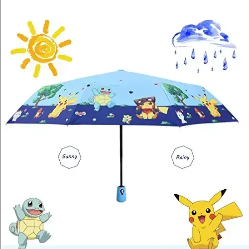 Rosavida Kids Folding Umbrella- Automatic Open- Cartoon- UV Protection- Travel Umbrella Compact Windproof for Girls Boys Women - 3