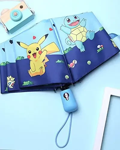Rosavida Kids Folding Umbrella- Automatic Open- Cartoon- UV Protection- Travel Umbrella Compact Windproof for Girls Boys Women - 5