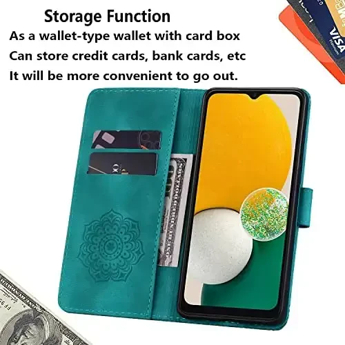 Rosbtib Flip Case for iPhone 15 6.1 Inch Cover, Vintage Premium PU Leather Wallet Phone Case with Mandala Embossed Design Cover for iPhone 15 6.1