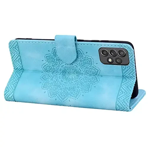 Rosbtib Flip Case for Samsung Galaxy A52 6.5 Inch Cover, Vintage Premium PU Leather Wallet Phone Case with Mandala Embossed Design Cover for Galaxy A52 6.5