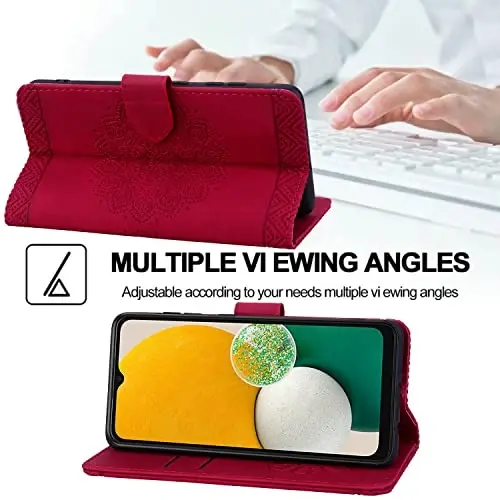 Rosbtib Flip Case for Samsung Galaxy A53 6.5 Inch Cover, Durable PU Leather Mandala Embossed Case with Magnetic Clasp Wallet Phone Cover for Galaxy A53 6.5