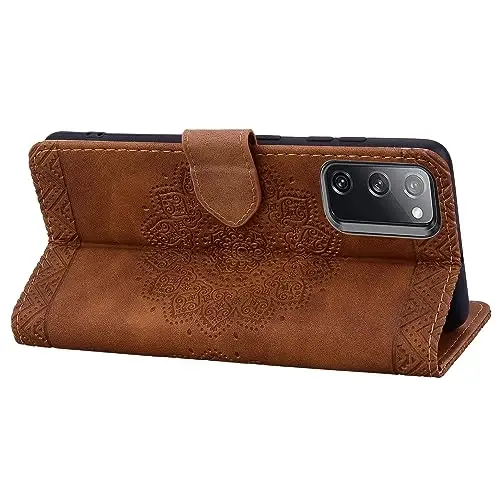 Rosbtib Flip Case for Samsung Galaxy S20 6.2 Inch Cover, Vintage Premium PU Leather Wallet Phone Case with Mandala Embossed Design Cover for Galaxy S20 6.2