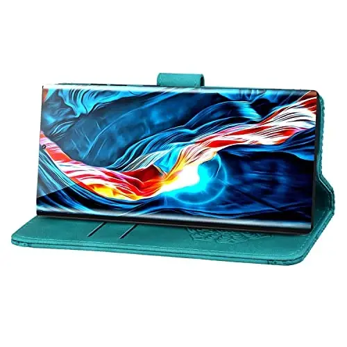 Rosbtib Flip Case for Samsung Galaxy S24 Ultra, Durable PU Leather Wallet Case with Card Holder Protective Cover for Galaxy S24 Ultra - Mandala Green - 2