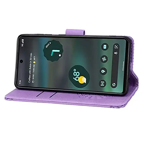 Rosbtib Google Pixel 8 uchun Flip Case, Pixel 8 uchun kartalar ushlagichi himoya qopqog'i bilan bardoshli PU teri hamyon g'ilofi - Mandala binafsha - 2
