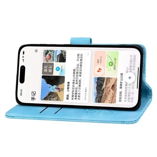 Rosbtib iPhone 15 Pro Max 6.7 dyuym uchun Flip Case, Vintage Premium PU Charm Hamyon Telefon Qutisi Mandala Naqshli Dizayn Qopqog'i iPhone 15 Pro Max 6.7