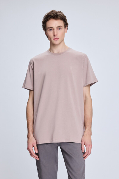 Rose Ash Regular Fit Crew Neck Cotton Knit 