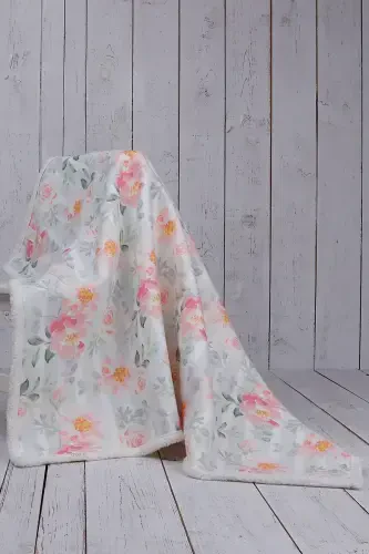 Rose Baby Blanket Thick Sheep Wool Blanket-Pink - 1