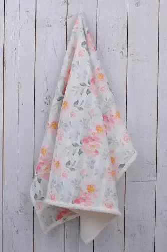 Rose Baby Blanket Thick Sheep Wool Blanket-Pink - JUNİPERUS (1)