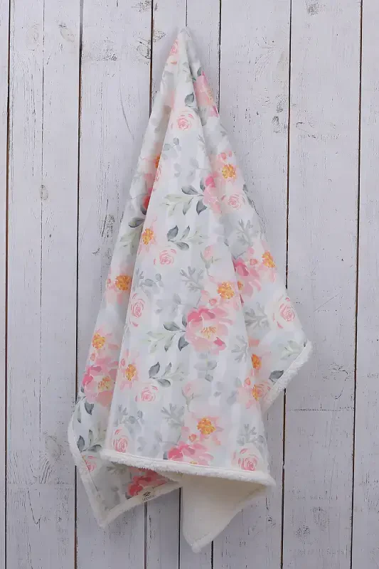 Rose Baby Blanket Thick Sheep Wool Blanket-Pink - 2