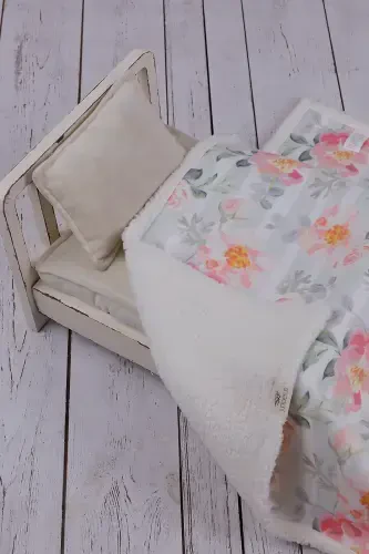 Rose Baby Blanket Thick Sheep Wool Blanket-Pink - 3