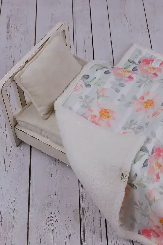 Rose Baby Blanket Thick Sheep Wool Blanket-Pink - 3