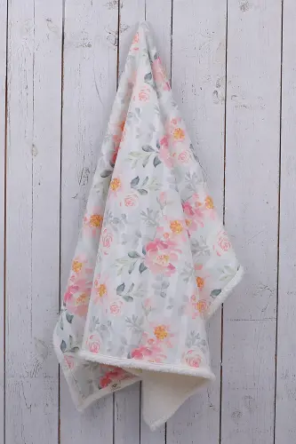 Rose Baby Blanket Thick Sheep Wool Blanket-Pink - 3
