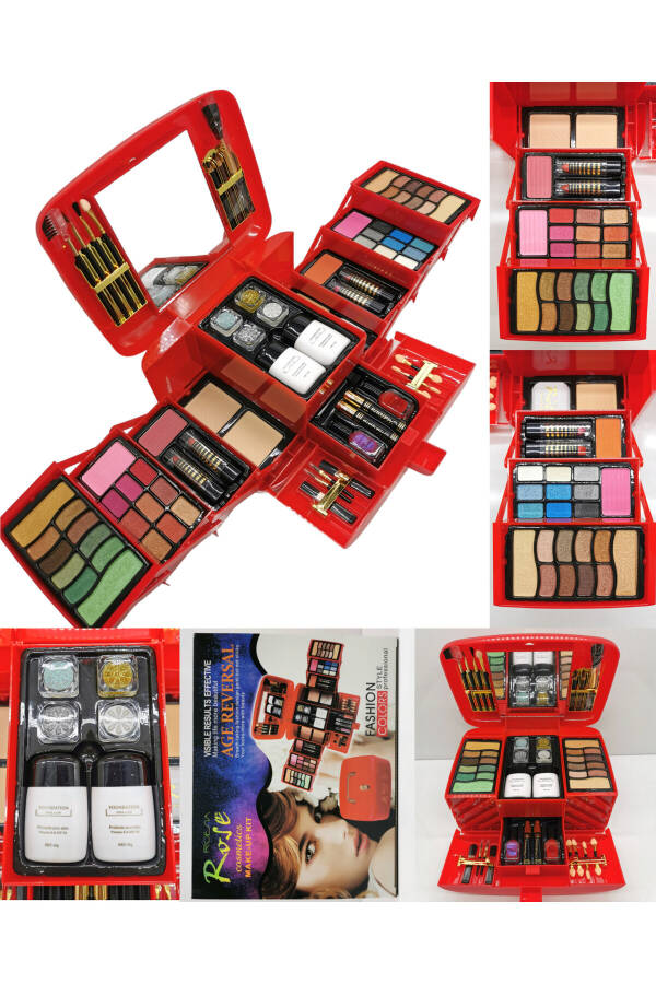 Rose Chest Model Large Size XXL Makeup Set - Dowry Makeup Set - 8