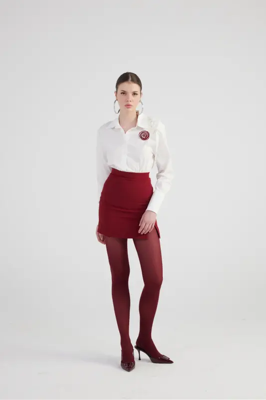 Rose Detail Poplin Madison Shirt White - 2