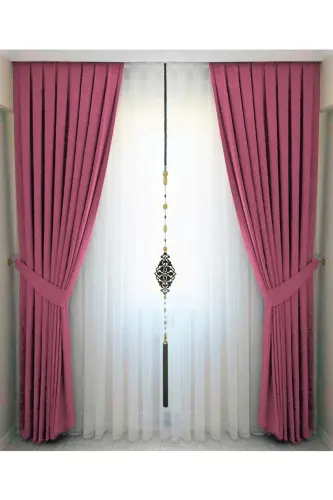 Rose Gold Pleated Velvet Curtain High Quality Single Panel-Rose Gold - 4