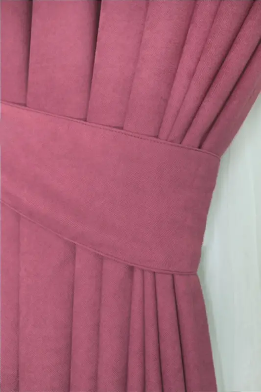 Rose Gold Pleated Velvet Curtain High Quality Single Panel-Rose Gold - 5