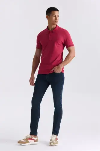 Rose Pink Slim Fit Polo Neck T-Shirt - Modazone (1)