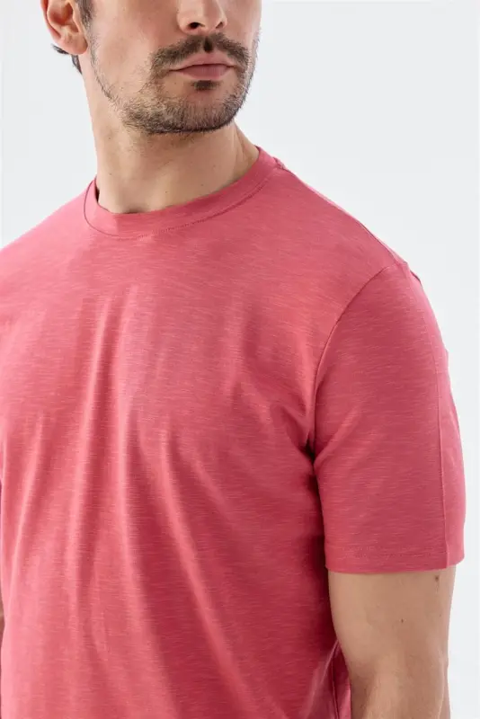 Rose Quartz Slim Fit Crew Neck T-Shirt - 3