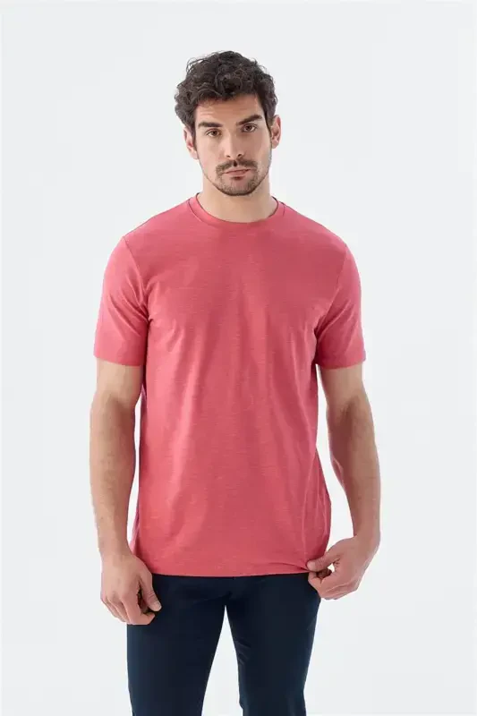 Rose Quartz Slim Fit Crew Neck T-Shirt - Modazone