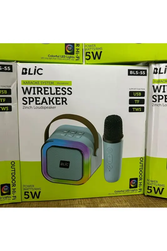 Rose Teknoloji Bls-55 Karaoke Mikrofonlu Bluetooth Hoparlör-SİYAH - 4