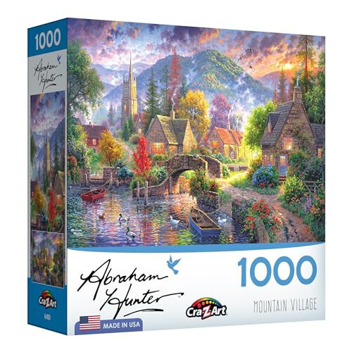 RoseArt - Abraham Hunter - Mountain Village - 1000 Piece Jigsaw Puzzle for Adults - 2