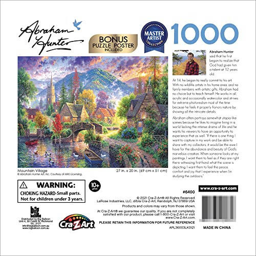 RoseArt - Abraham Hunter - Mountain Village - 1000 Piece Jigsaw Puzzle for Adults - 5