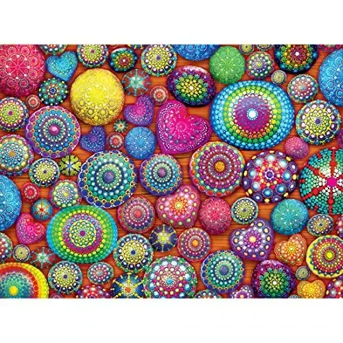 RoseArt - Kodak Premium Cork - Mandala Stones - 1000 Piece Jigsaw Puzzle for Adults - 1