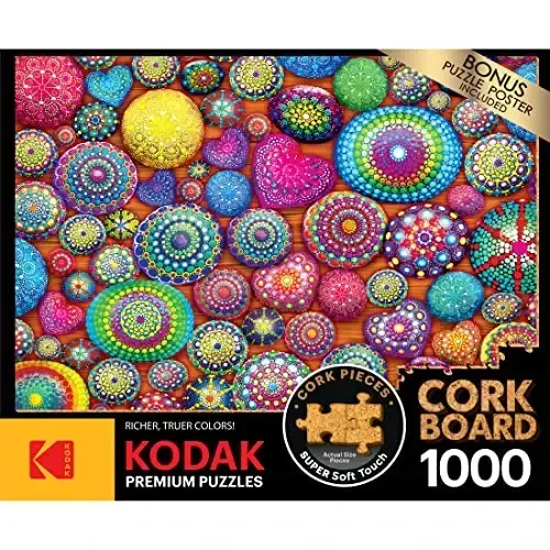 RoseArt - Kodak Premium Cork - Mandala Stones - Kattalar uchun 1000 qismli boshqotirma - 4